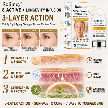 𝐏𝐡𝐚𝐫𝐦𝐚𝐜𝐢𝐬𝐭 𝐑𝐞𝐜𝐨𝐦𝐦𝐞𝐧𝐝𝐞𝐝 👩‍⚕️🏆Rolimey® 𝟖-𝐀𝐂𝐓𝐈𝐕𝐄 • 𝐋𝐎𝐍𝐆𝐄𝐕𝐈𝐓𝐘 𝐈𝐍𝐅𝐔𝐒𝐈𝐎𝐍-𝐃𝐮𝐚𝐥 𝐌𝐢𝐧𝐢𝐏𝐫𝐨𝐭𝐞𝐢𝐧 & 𝐂𝐞𝐥𝐥𝐮𝐥𝐚𝐫 𝐀𝐧𝐭𝐢𝐨𝐱𝐢𝐝𝐚𝐧𝐭 𝐒𝐨𝐥𝐢𝐝 𝐒𝐞𝐫𝐮𝐦 𝐒𝐭𝐢𝐜𝐤(𝐁𝐞𝐲𝐨𝐧𝐝 𝐒𝐮𝐫𝐟𝐚𝐜𝐞 𝐒𝐦𝐨𝐨𝐭𝐡𝐢𝐧𝐠: 𝐄𝐱𝐭𝐞𝐧𝐝 𝐘𝐨𝐮𝐫 𝐒𝐤𝐢𝐧’𝐬 𝐘𝐨𝐮𝐭𝐡 𝐋𝐢𝐟𝐞𝐬𝐩𝐚𝐧 𝐢𝐧 𝐚 𝐒𝐢𝐧𝐠𝐥𝐞 𝐒𝐰𝐢𝐩𝐞)