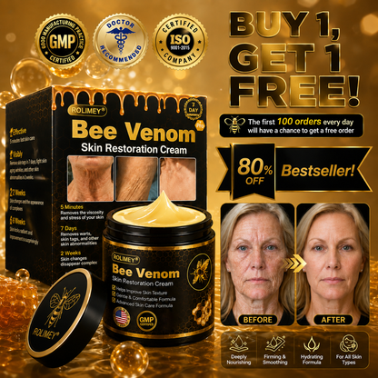 💎Official Brand Black & Gold Upgraded Edition丨Rolimey® Bee venom Pro Comprehensive Cream —Tightening for Skin Types