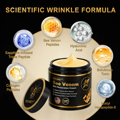 💎Official Brand Black & Gold Upgraded Edition丨Rolimey® Bee venom Pro Comprehensive Cream —Tightening for Skin Types