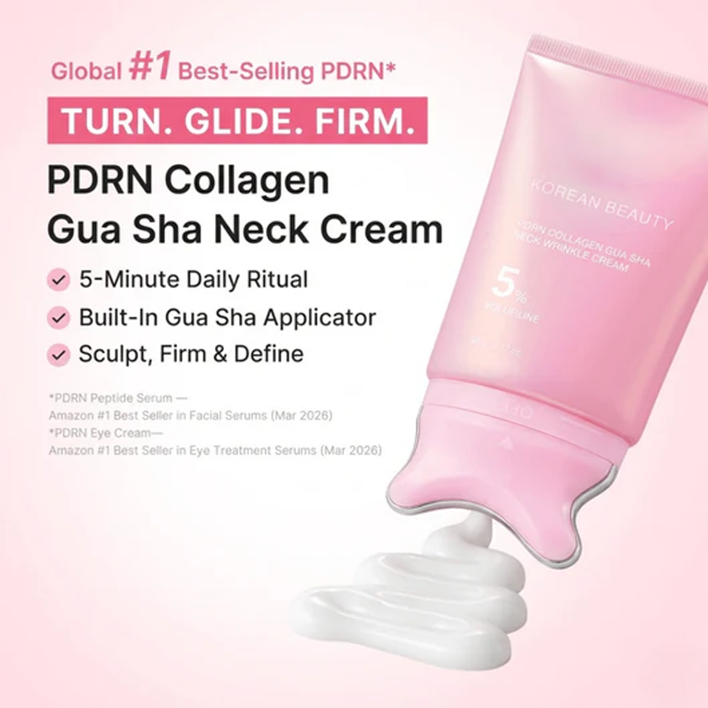 🔥 5-Min Neck Lift Cream – PDRN Collagen Gua Sha, Firms Turkey Neck & Jawline