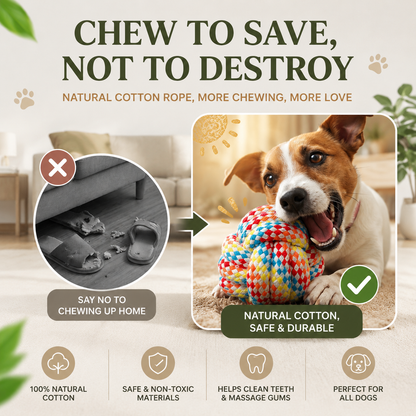 Elunavico®Rope Knot Ball Dog Toy