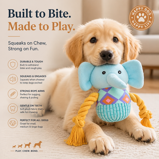 Elunavico®Interactive Elephant Plush Dog Toy