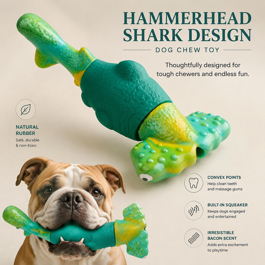 Elunavico®Hammerhead Shark Dog Chew Toy
