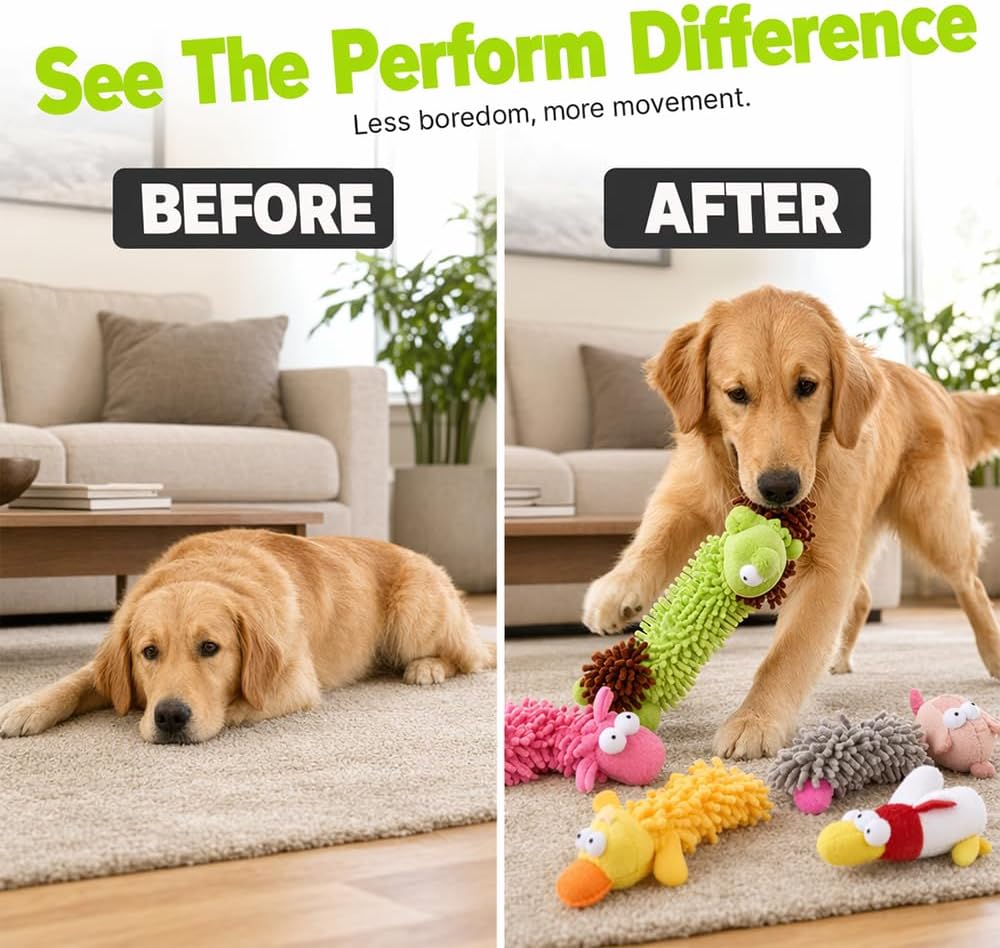 Elunavico®Tough Chew Plush Dog Toy