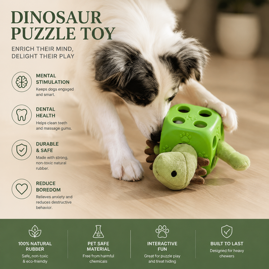 Elunavico®Dinosaur Puzzle Toy for Dogs