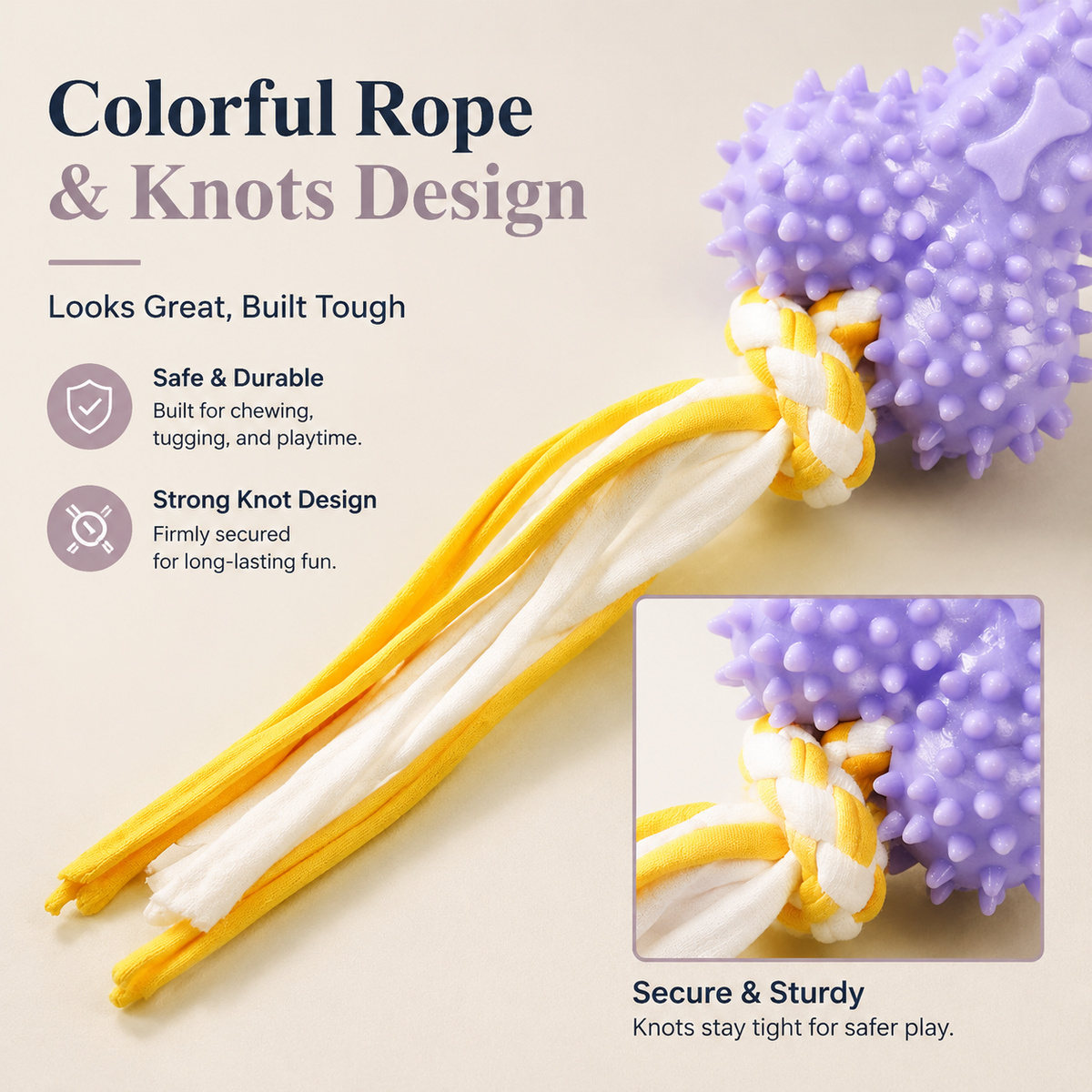 Elunavico®Durable Rope Tug Toy for Dogs
