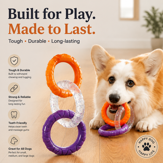 Elunavico®Durable Tug Ring Dog Toy