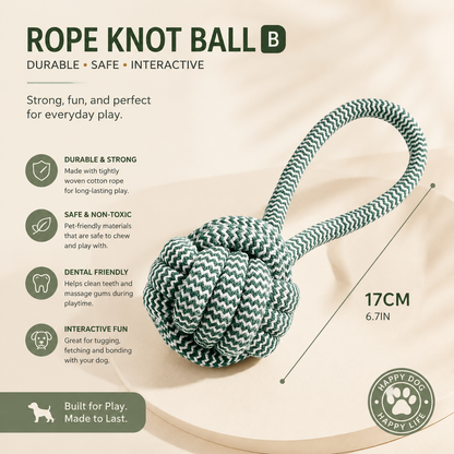 Elunavico®Rope Knot Ball Dog Toy