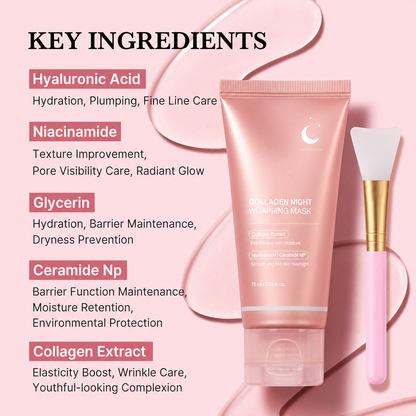 🌸Final 6 Hours: 60% OFF Collagen Overnight Wrapping Peel Off Facial Mask Pack