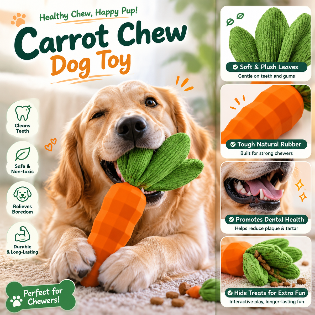 Elunavico®Interactive Carrot Dog Toy