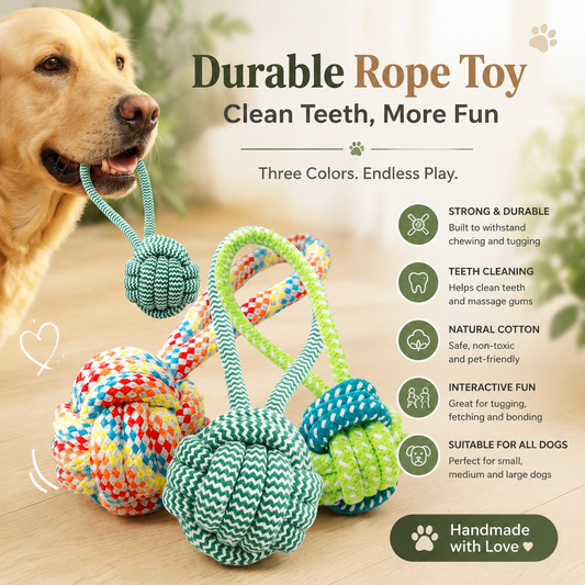 Elunavico®Rope Knot Ball Dog Toy