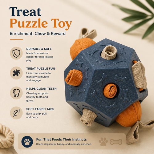 Elunavico®Interactive Treat Puzzle Toy for Dogs